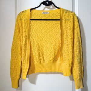 Vintage Mario Romano Elegant Essentials 100% Wool Sweater – Yellow – Open Knit